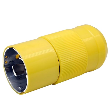 Marinco Locking Plug, SS1-50P, 50 A, 125V AC, 2 Pole, Screw Terminals, Yellow 6361CRN